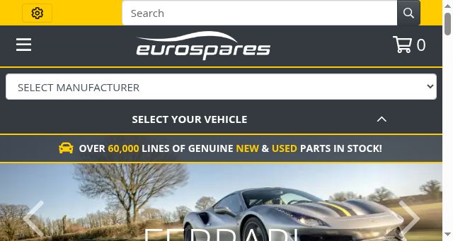 Screenshot of eurospares.co.uk