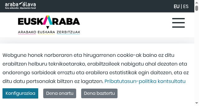 Screenshot of euskaraba.eus
