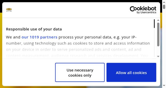 Screenshot of evgroup.com