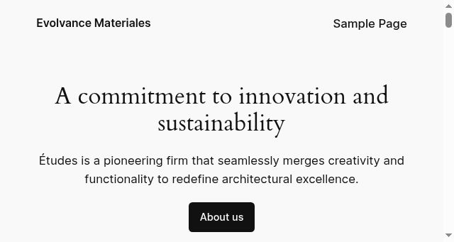 Screenshot of evolvancematerials.com