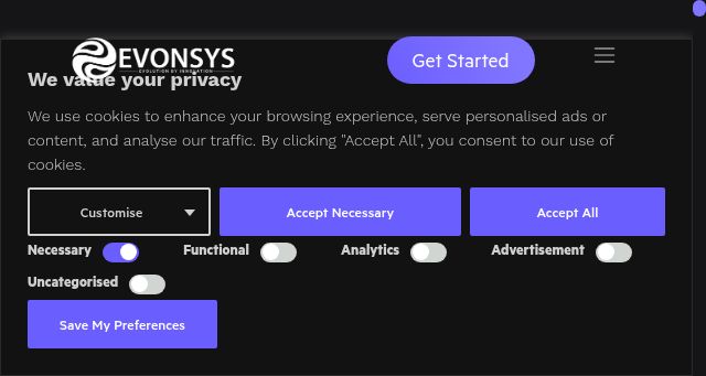 Screenshot of evonsys.com