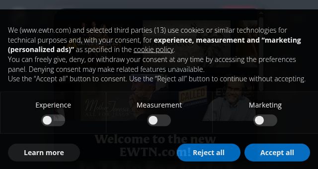 Screenshot of ewtn.com