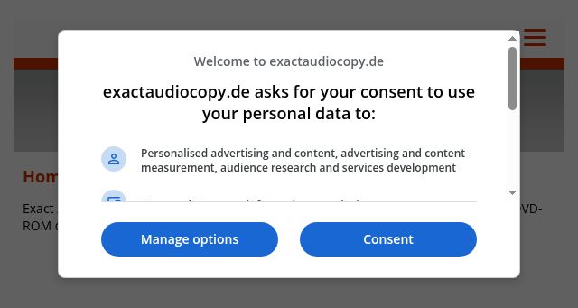 Screenshot of exactaudiocopy.de