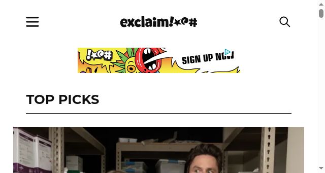 Screenshot of exclaim.ca