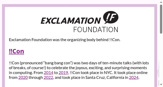 Screenshot of exclamation.foundation