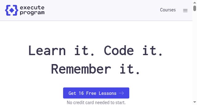 Screenshot of executeprogram.com