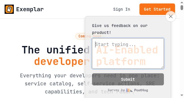 Screenshot of exemplar.dev