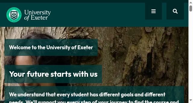 Screenshot of exeter.ac.uk