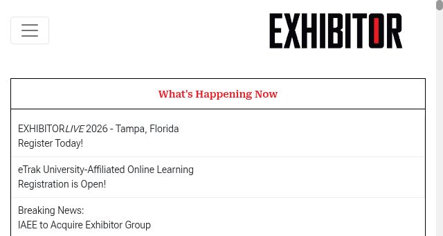 Screenshot of exhibitoronline.com