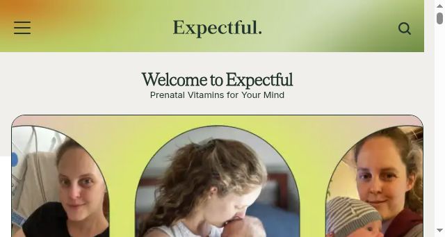 Screenshot of expectful.com