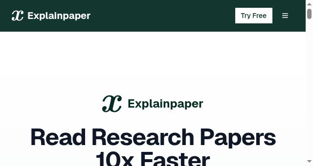 Screenshot of explainpaper.com