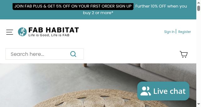 Screenshot of fabhabitat.com.au