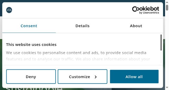 Screenshot of fabricair.com