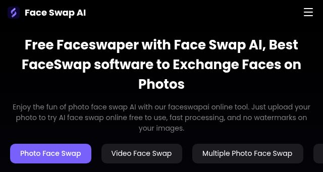 Screenshot of faceswapai.online