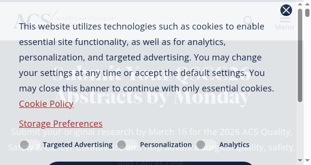 Screenshot of facs.org