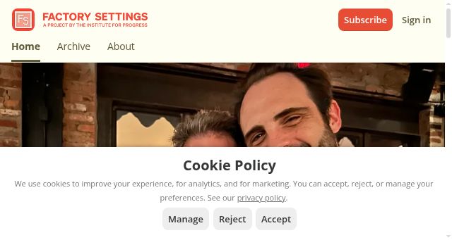 Screenshot of factorysettings.org