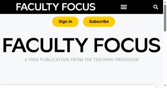 Screenshot of facultyfocus.com