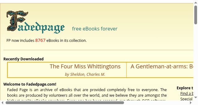 Screenshot of fadedpage.com