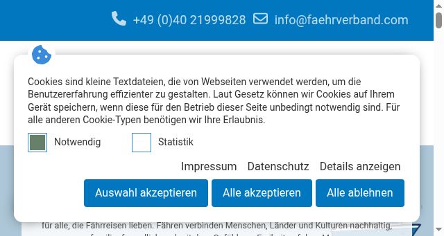 Screenshot of faehrverband.com