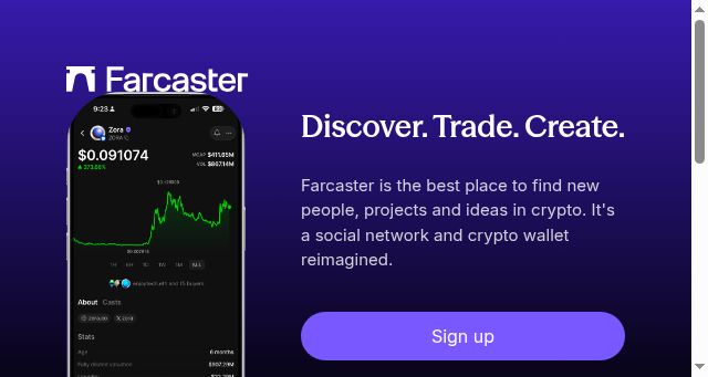 Screenshot of farcaster.xyz