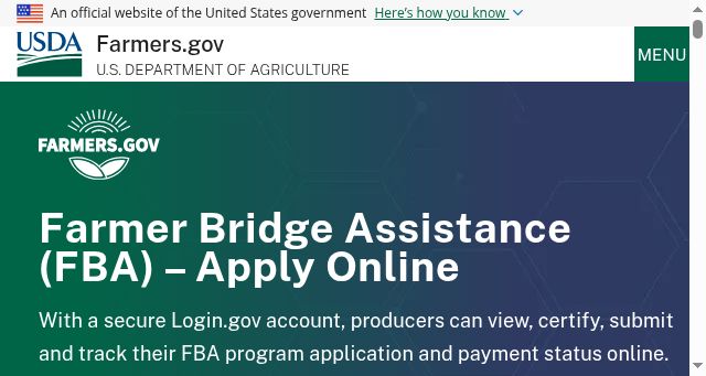 Screenshot of farmers.gov