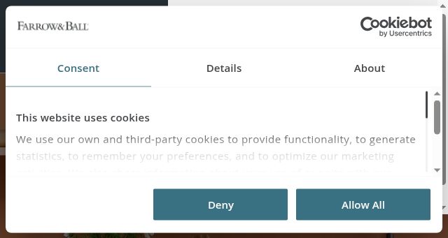 Screenshot of farrow-ball.com