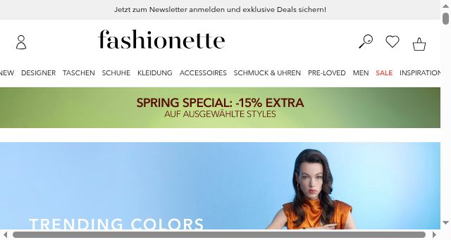 Screenshot of fashionette.de