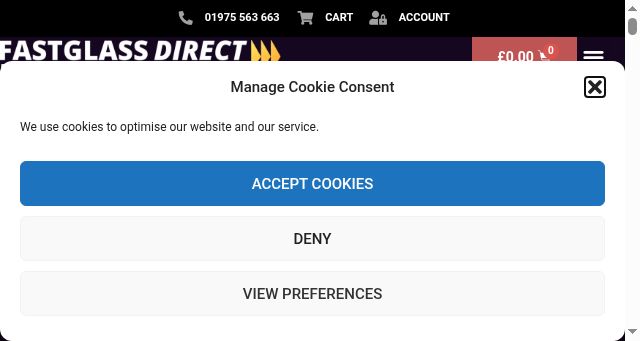 Screenshot of fastglassdirect.co.uk