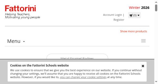 Screenshot of fattorini-schools.co.uk