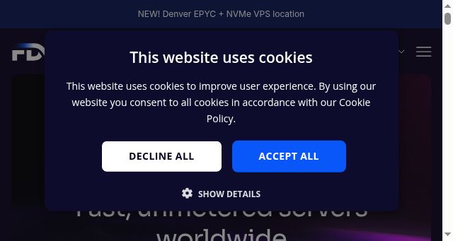 Screenshot of fdcservers.net