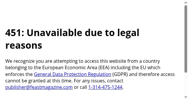 Screenshot of feastmagazine.com