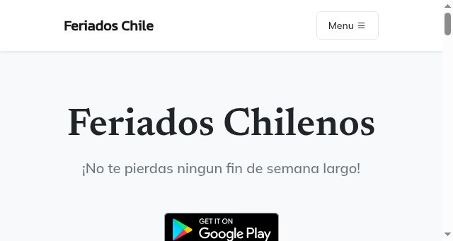 Screenshot of feriadosapp.com