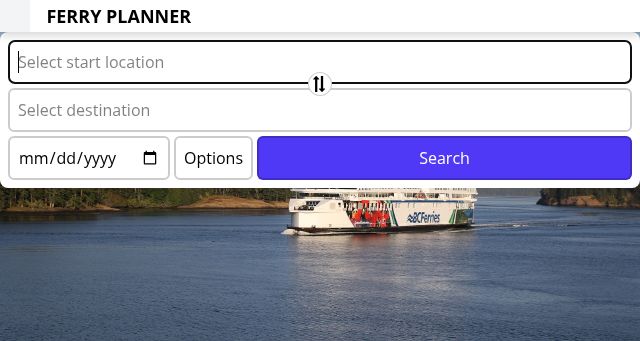 Screenshot of ferryplanner.ca