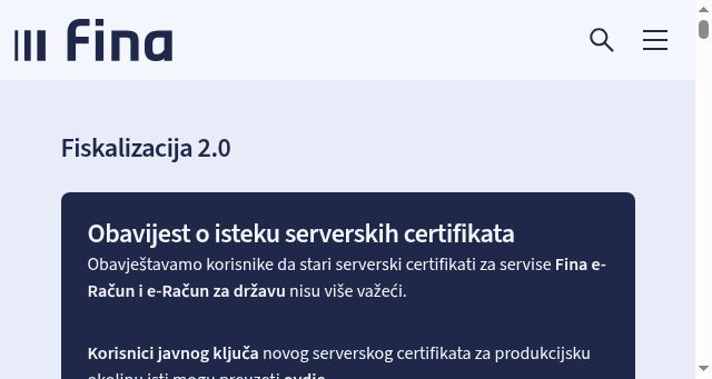 Screenshot of fina.hr