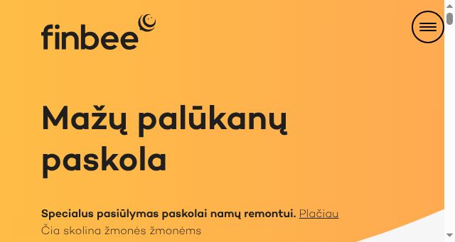 Screenshot of finbee.lt