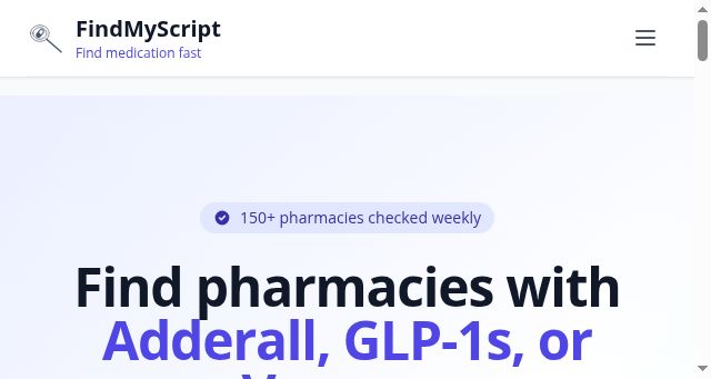 Screenshot of findmyscript.com