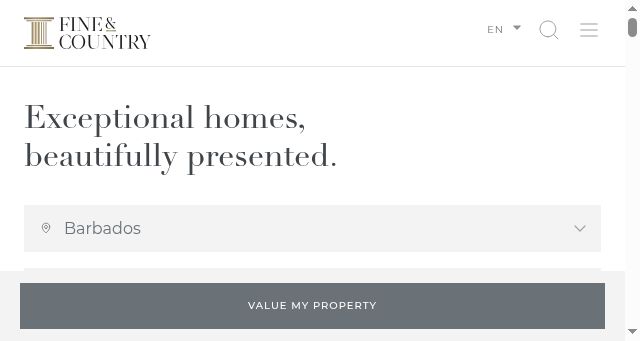 Screenshot of fineandcountry.bb