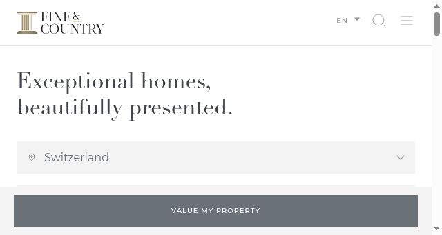 Screenshot of fineandcountry.ch