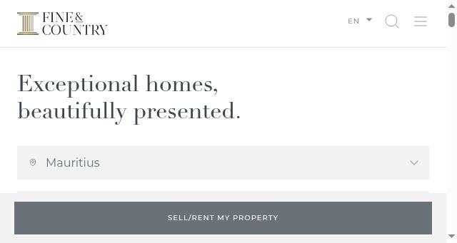 Screenshot of fineandcountry.mu