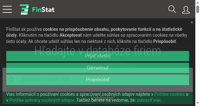Screenshot of finstat.sk