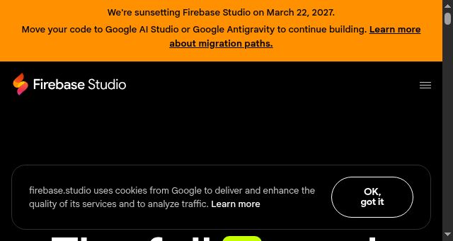 Screenshot of firebase.studio