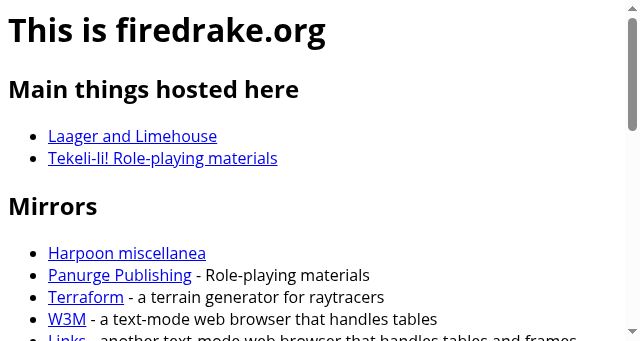 Screenshot of firedrake.org