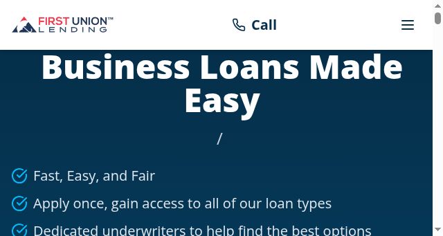 Screenshot of firstunionlending.com