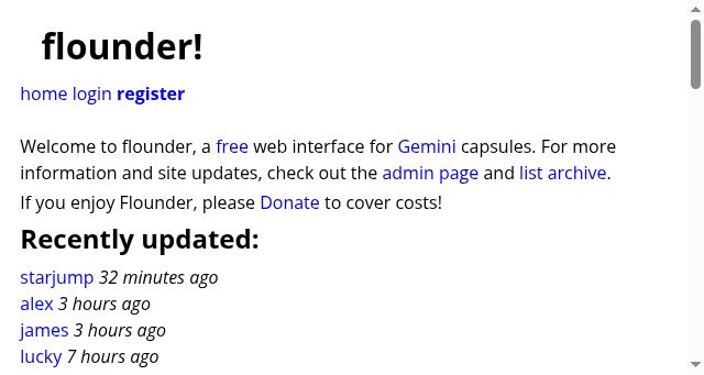 Screenshot of flounder.online