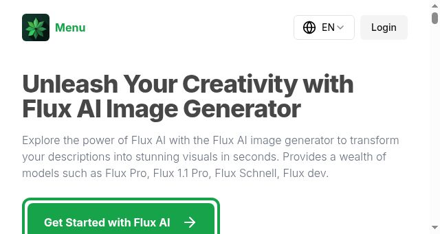 Screenshot of fluxaiart.com