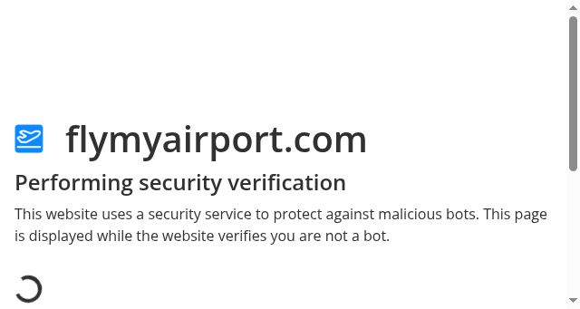 Screenshot of flymyairport.com