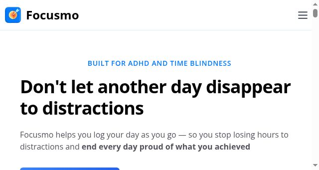 Screenshot of focusmo.app