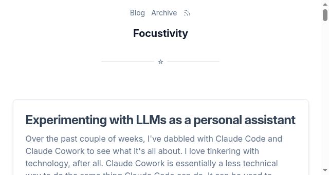 Screenshot of focustivity.blog