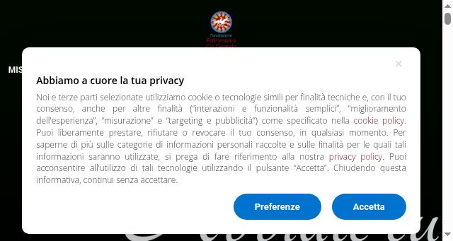 Screenshot of fondazionepatrimoniocagranda.it