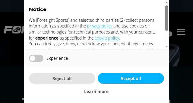 Screenshot of foresightsports.com